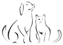 SCAN cat and dog illustration logo
